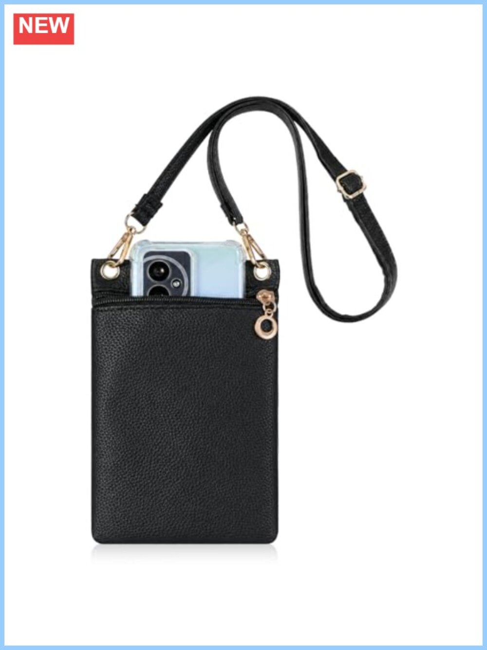 PU Leather Crossbody Phone Bag with Adjustable Strap